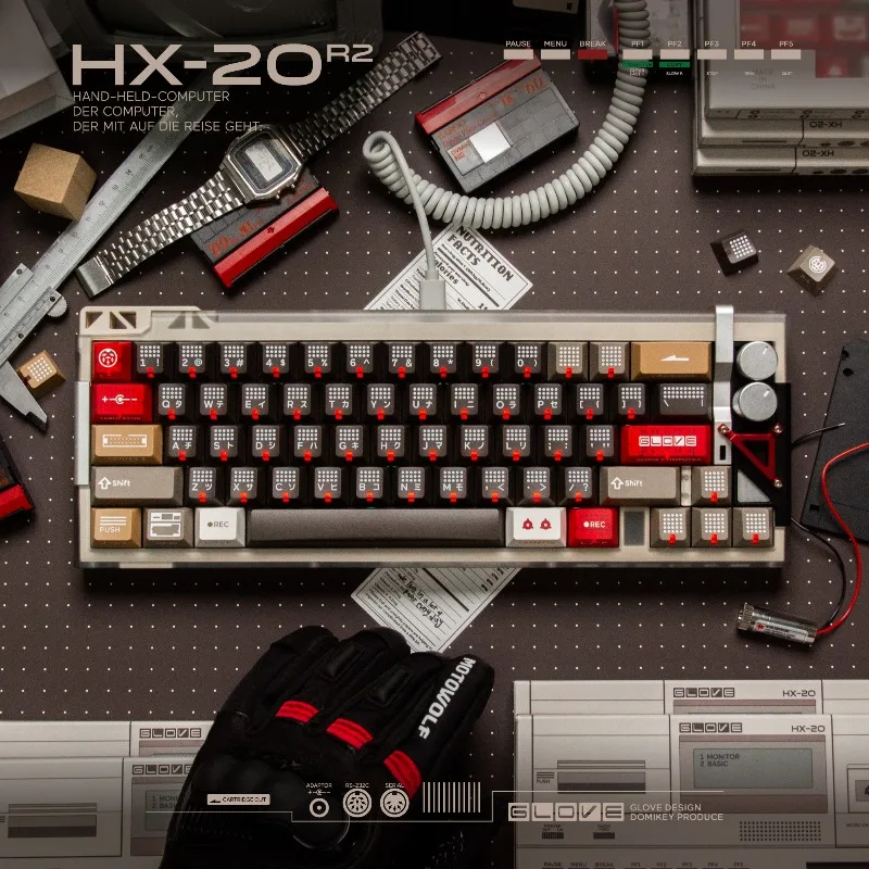 HX-20 R2 Retro Domikey Theme Keycaps Set Customized ABS Cherry Profile Keyboard Caps for Gaming Mechanical Keyboard Accessories