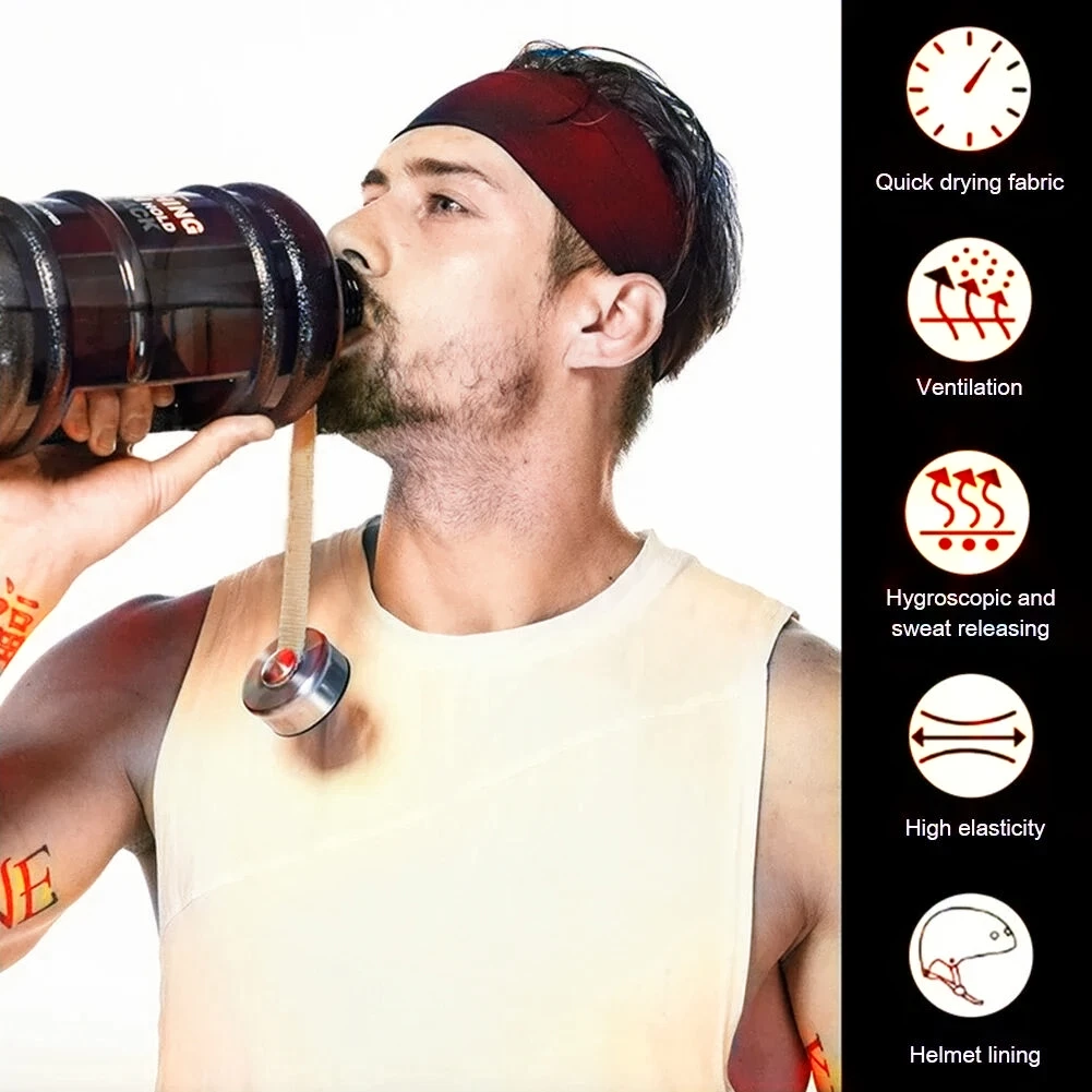 Men Sports Headband Elastic Sweat Blocking Wicking Running Fitness Yoga Unisex Striped Multi-Color 2025 New Headwrap