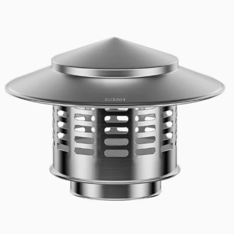 Stainles Steel Chimney Cap Tapered Top Chimney cover with Screen Exterior Wall Air Outlet Roof Pipe Exhaust Hood Roof Vent Cap