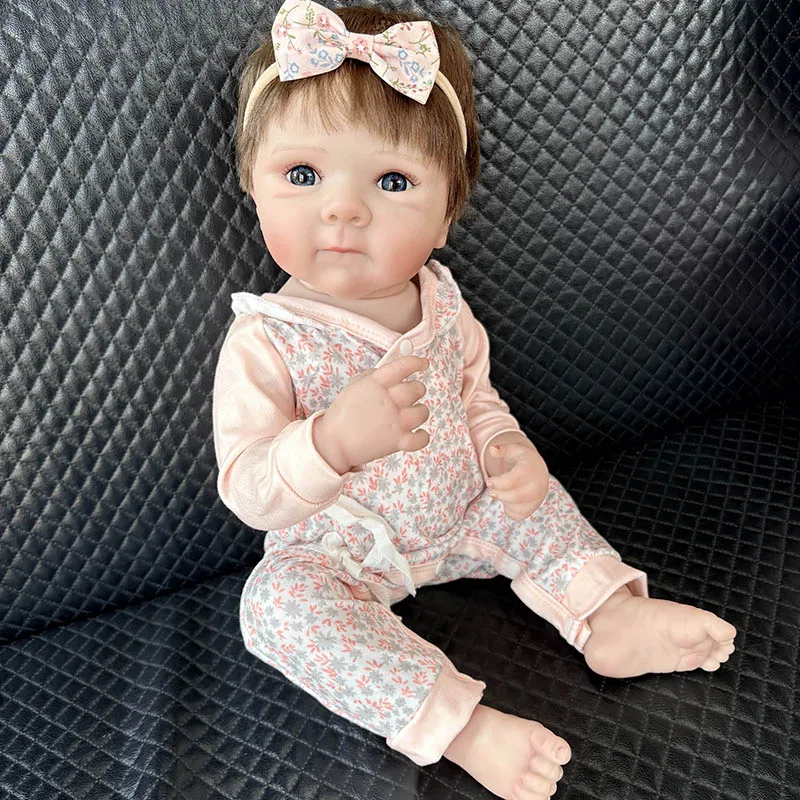 48cm 19INCH Reborn Bettie Newborn Baby Doll Girls Full Vinyl Real Looking Baby Dolls with 3D Painting Skin muñecas para niñas