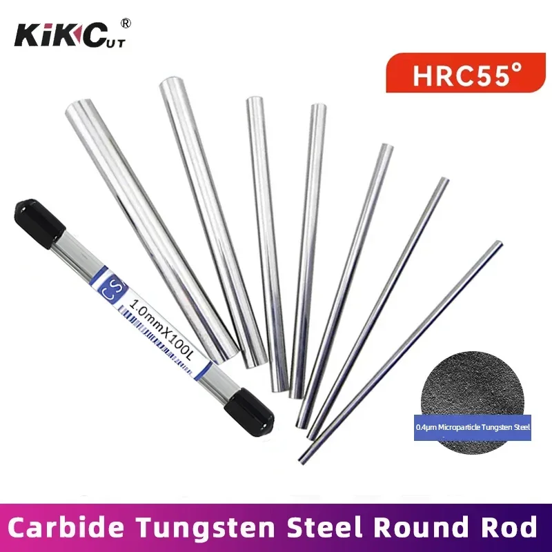 1/5PC HRC55 SCS Solid Carbide Round Rod Lathe High Wear Resistance Tungsten Steel Round Bar  Diameter1mm-4mm