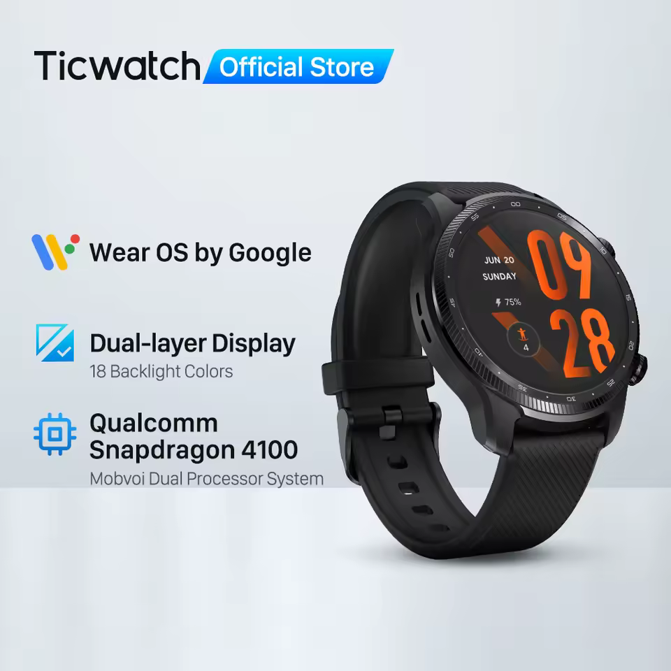 TicWatch Pro 3 Ultra GPS Wear OS Smartwatch Masculino Qualcomm 4100