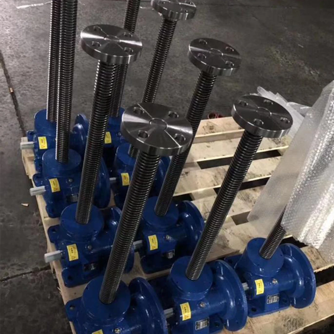 SWLシリーズ 2.5T ウォームギアスクリュー ジャッキ減速機、フランジとハンドクランク付きリフティングプラットフォーム用カスタマイズ可能ODM