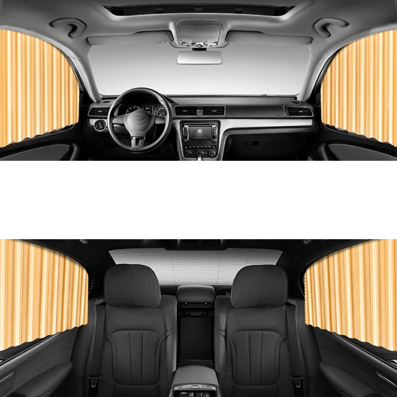 2pcs Magnetic Car Sun Shade Shield Side Window Curtain Auto Summer Uv Protection Black Sun Visor Blinds Cover Car Styling