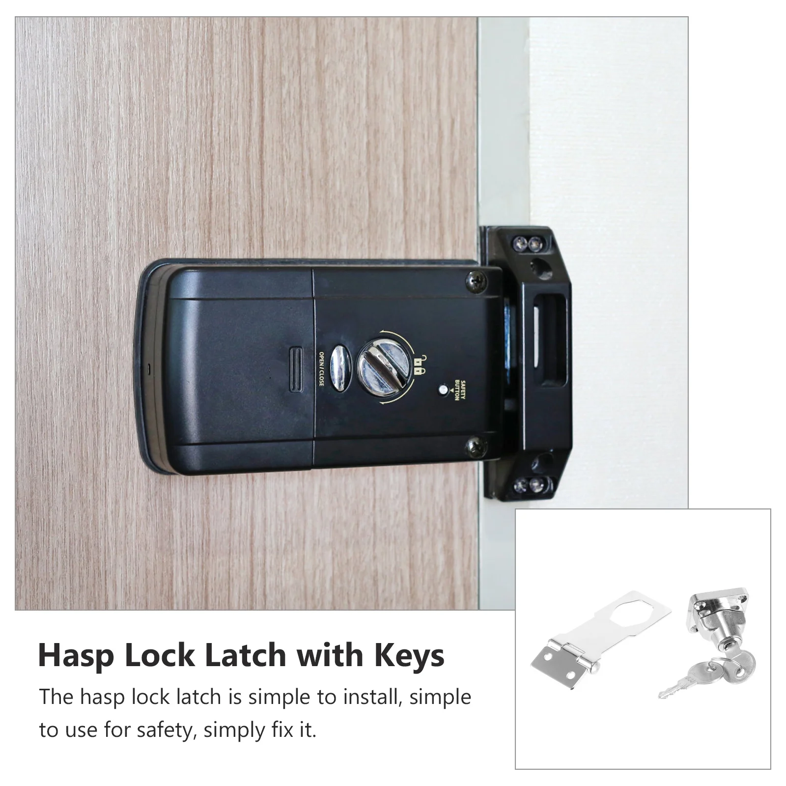 

2Sets Keyed Hasp Locks Stainless Steel Durable Cabinet Lock Latch for Home Security Protection Cabinet Locks with Keys