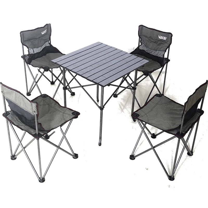 

Outdoor Supplies Folding Table and Chair Suit Portable Leisure Camping Camping Picnic Folding Table and Chair Equipment