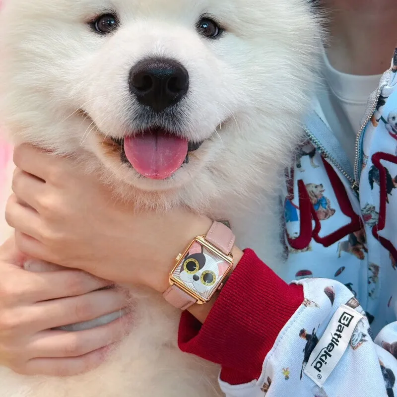 Happie Watch Watch new product Golden dog Square Quartz Watch, niche light luxury trend watch, birthday gift