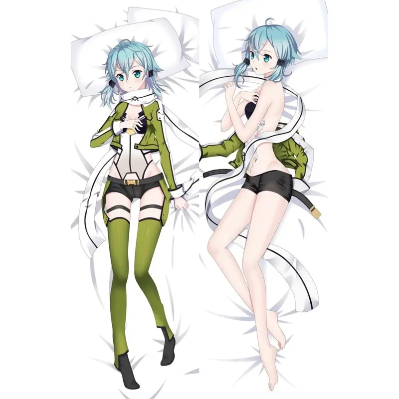 Japanese Anime Sword Art Online Pillow Cover GGO Sinon Throw Otaku Dakimakura Bedding Hugging Body Pillow Case BS2987