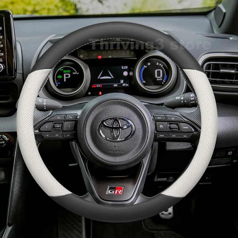 Leather Car Steering Wheel Cover For Toyota YARIS Cross Hybrid GR Sport 2020-2025 Auto interior Toyota YARIS Cross Accessories view 6