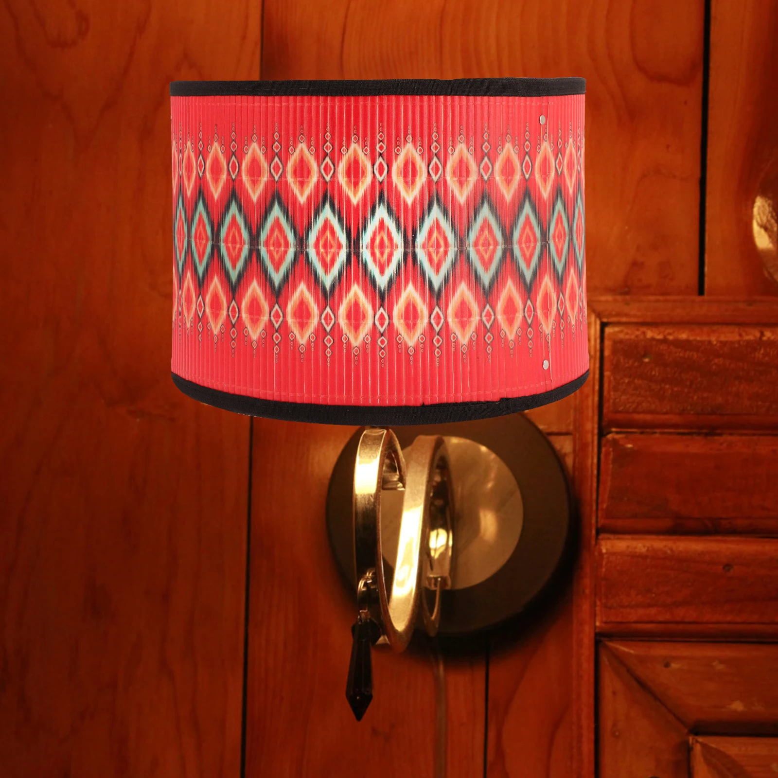 

Vintage Bamboo Iron Lampshade Soft Light Dust Insect Protection Child Room Retro Style Pendant Lamp Cover Ceiling Lighting