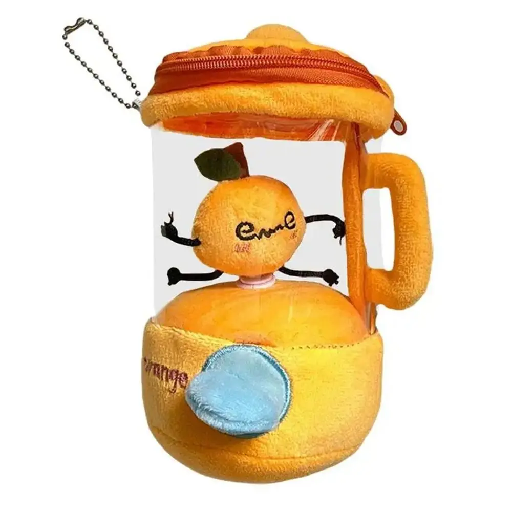 Draw Rope Rotate Plush Fruit Juicer Toy Watermelon/Orange/Banana Cartoon Plush Juicer Doll 16cm Soft Doll Key Chain Pendant