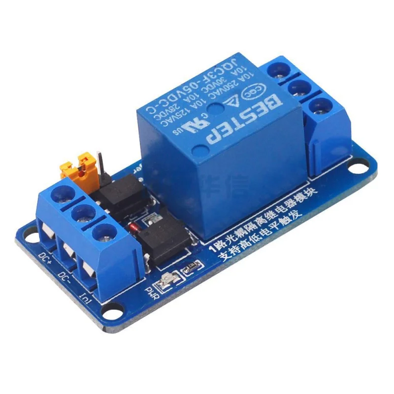 BESTEP 1 Channel Relay Module High Low Level Trigger Blue Board DC 3V 5V 12V 24V Optional Optocoupler Isolation