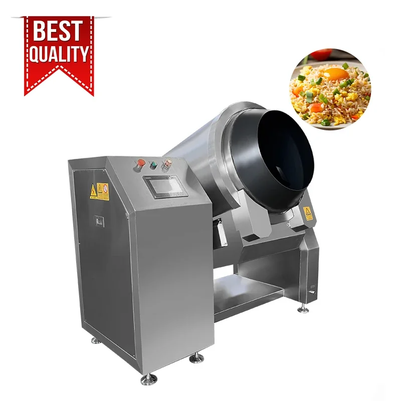 Big Capacity Electric Gas Fried Rice Non-Stick Cooking Robot Automatic Drum Stir Fry Machine for Fast Food