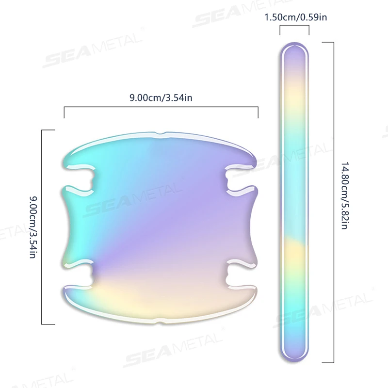 SEAMETAL Car Door Handle Protection Sticker Wear Resistant Anti Scratch Luminous Protector Strip Door Bowl Protective Stickers