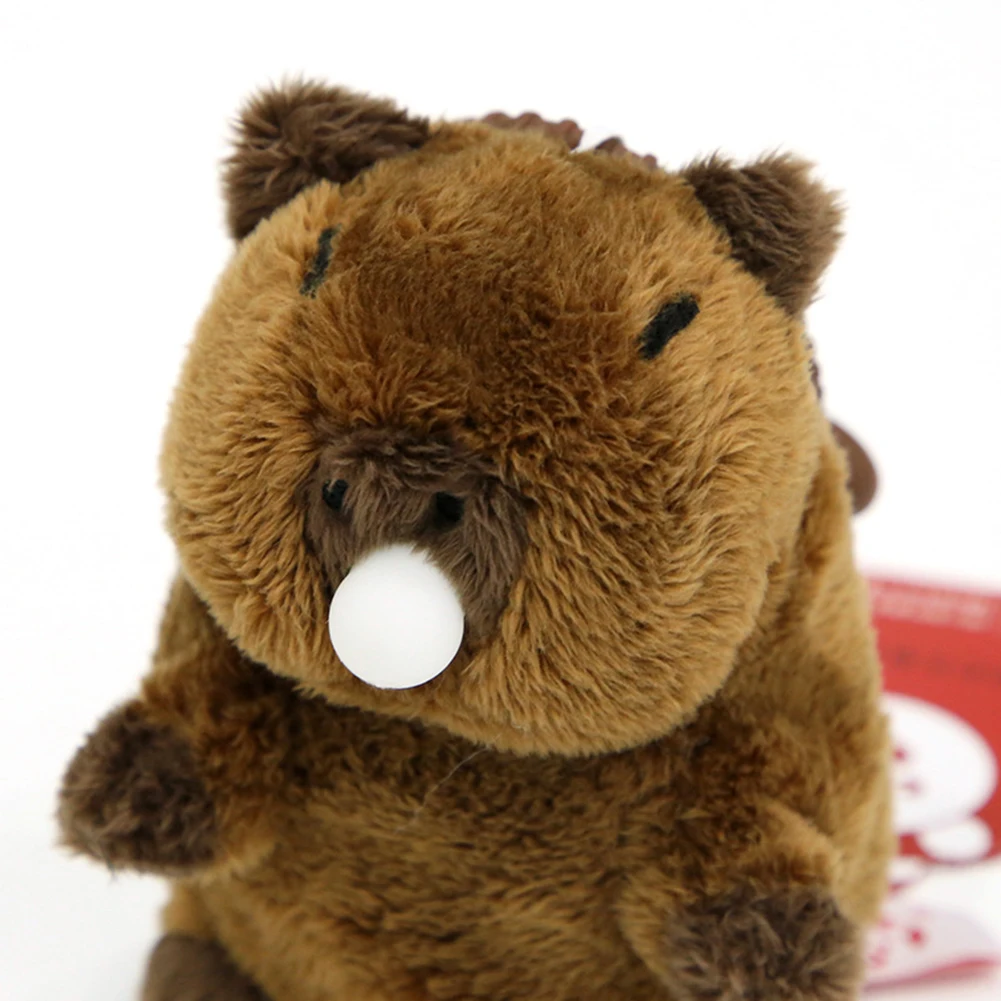 Portachiavi in peluche Capibara con puntelli pendenti leggeri da appendere a bolle di compressione per la decorazione della borsa chiave