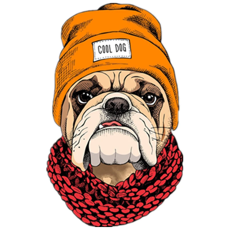 RuleMylife Cool Dog With Scarf And Hat Car Stickers Decal Anime Cute Car Accessories Decoration Pegatinas Para Coche