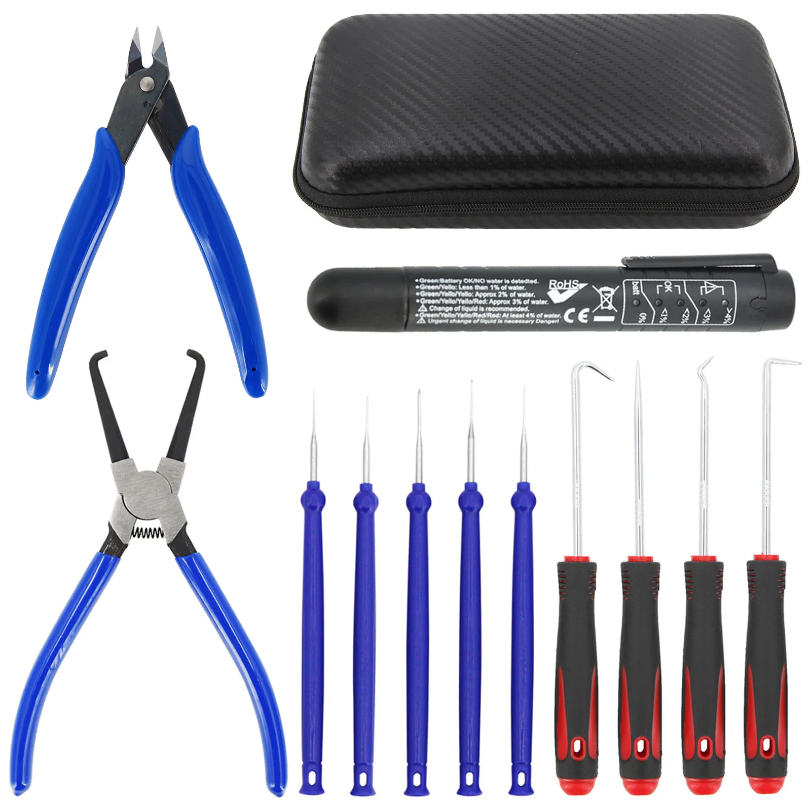 12Pcs/Set Car Pick and Hook Set Auto O Ring Oil Seal Screwdrivers Gasket Puller Terminal Remover Wire Crimp Pin Extractor Tools