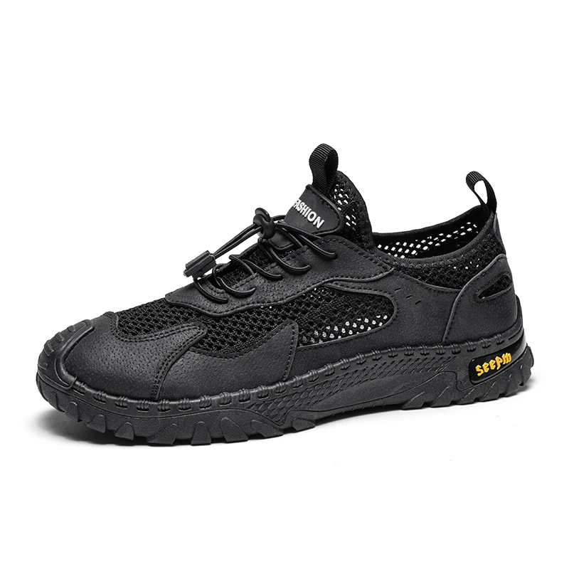 

Men's motorcycle shoes, outdoor Shuoxi shoes, toe caps, beach shoes, hollowed out casual shoes