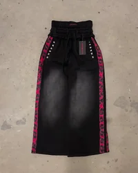 American Street Trend 2000s Fashion Double waist Pants New Hip Hop Men Women Jogger Drawstring Sweatpants Loose Cargo Trousers
