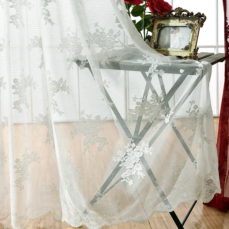 Window screens, jacquard curtains, French polyester bay window shading and translucent lace curtains