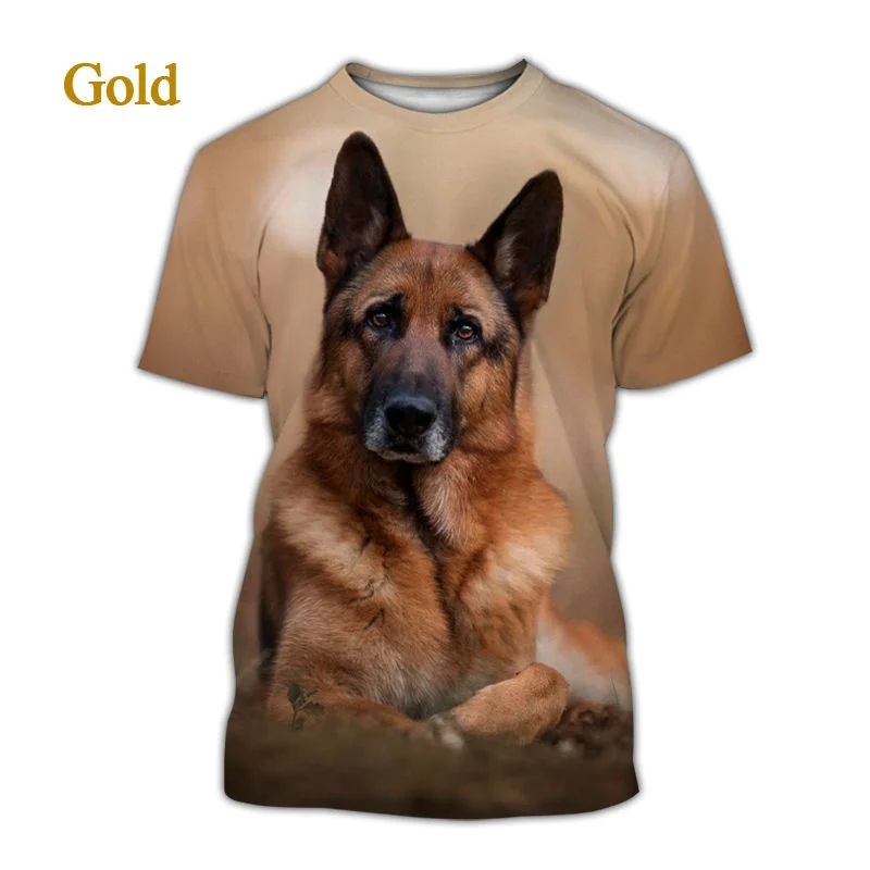 New Fashion Pet Dog 3D Printing T-Shirt German Shepherd Animal Printing T-Shirt Men Women Casual Short Sleeve Shirt Tops