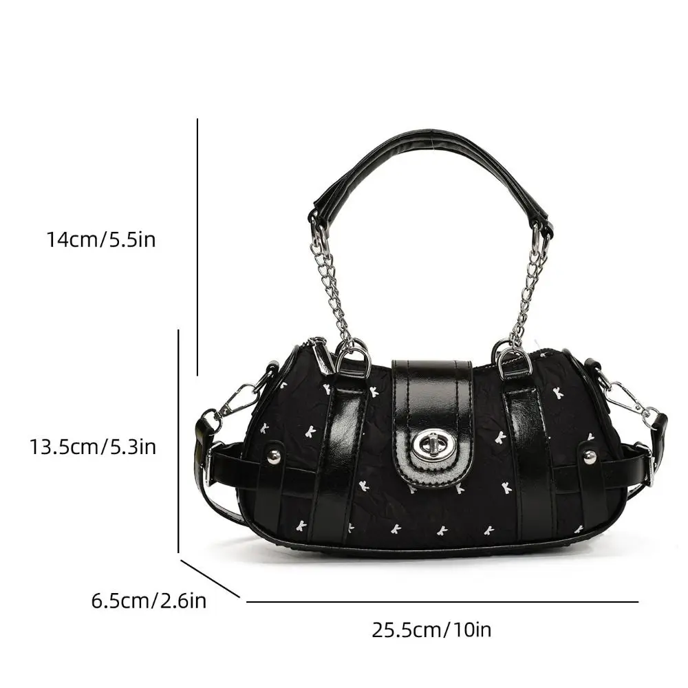 بسيطة Y2K ريترو حقيبة كتف القوس فتاة حار الإبط حقيبة يد الموضة خمر حقيبة تحت الإبط التسوق