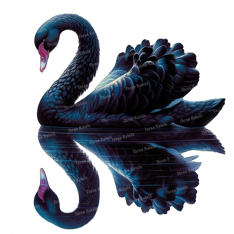 Three Ratels QN47 Elegant swan art wall stickers for home decoration  bright car decals
