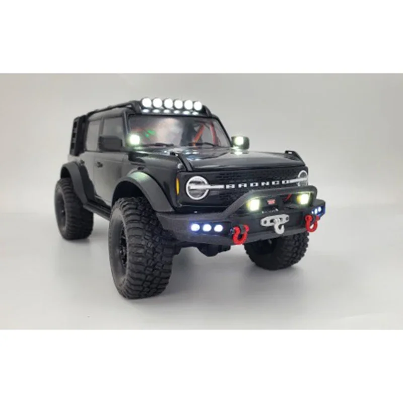 RC Crawler Car LED Front Bumper Electric Winch Controller for 1/18 Traxxas TRX4-M Defender D90 D110 Bronco Chevrolet K10 Parts