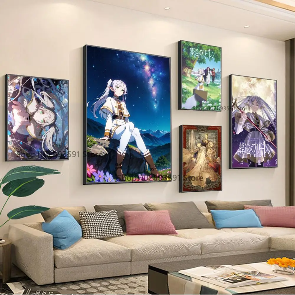 Japan Anime Frieren at the Funeral Poster Paper Print Home Bedroom Entrance Bar Cafe Art Painting Decoration