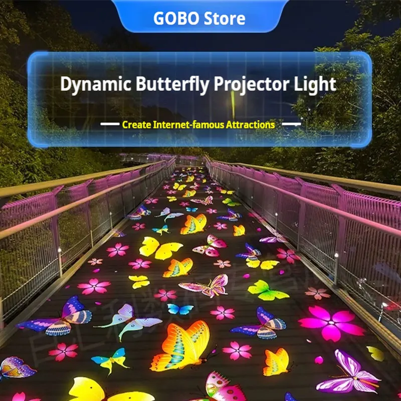 Dynamic Projector Lamp Outdoor Advertising Logo Special Effect Projector Custom Pattern Waterproof Ground for Park Door Head