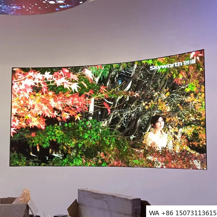 屋内用P2曲面LEDスクリーン - 640x480mm カスタムサイズ フルカラービデオウォール