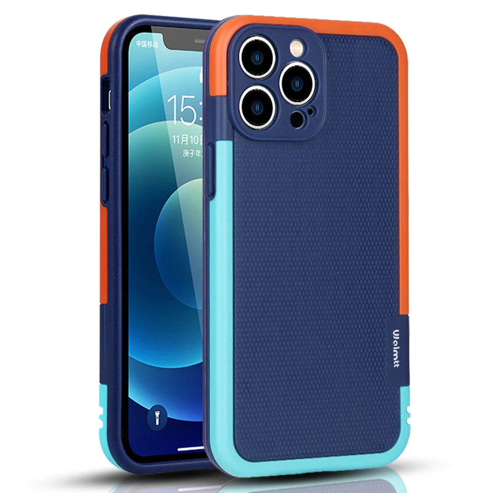 

Shockproof Mobile Phone Case For iPhone 13 Color Hybrid Non-Slip Fundas for iPhone 13Pro Max Anti-fingerprint Silicone Cover