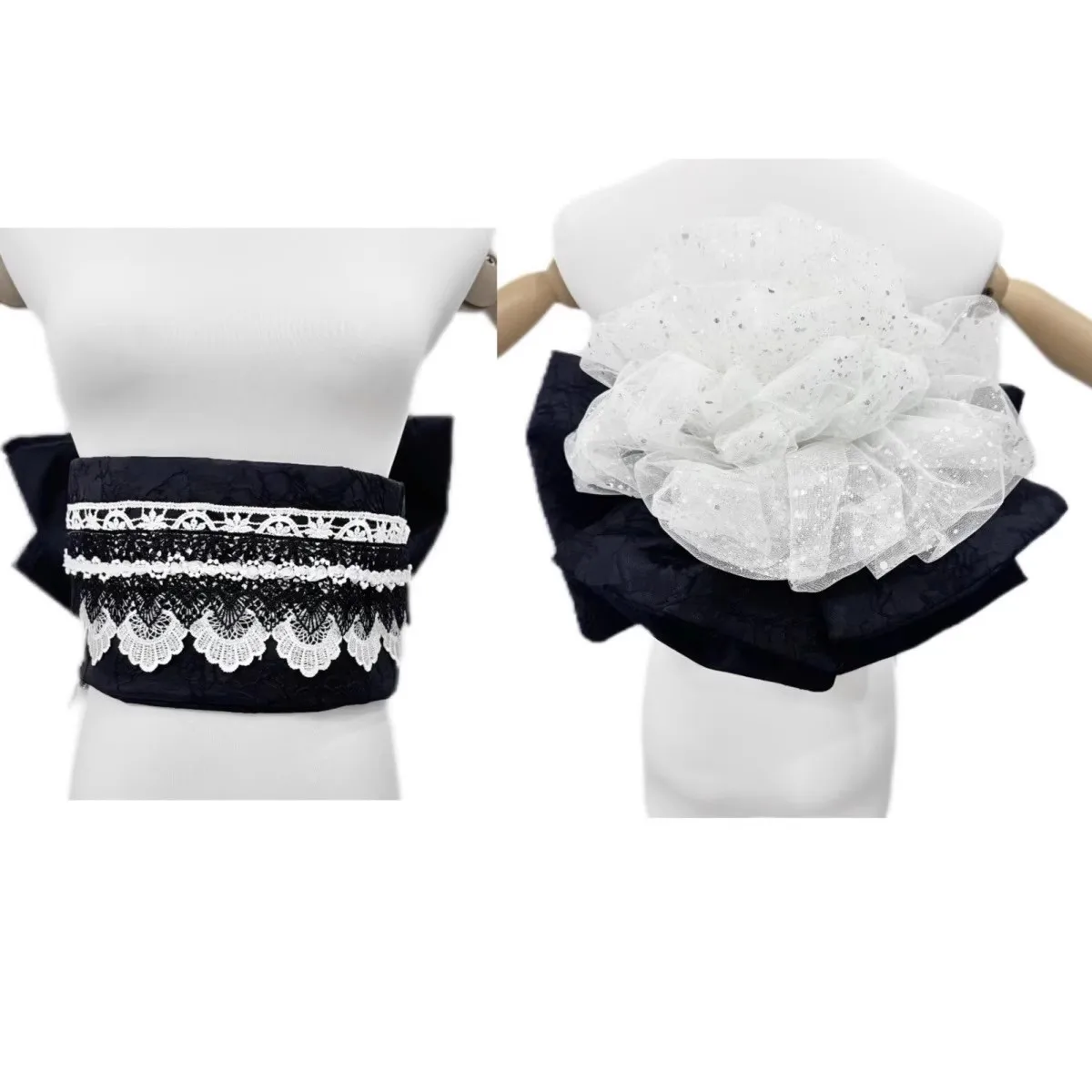 المرأة اليابانية التقليدية كيمونو أوبي الدانتيل تعديل أوبي مجموعة خمر نمط فستان حزام الخصر كوس زي