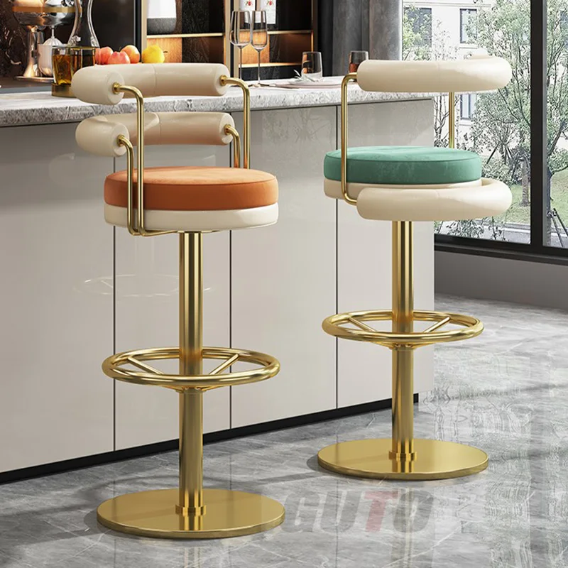 

Swivel Luxury Chair Make Up Living Room Rolling Modern Puff Bar Stool Adjustable Height Vanity Taburete Bar Nordic Furniture