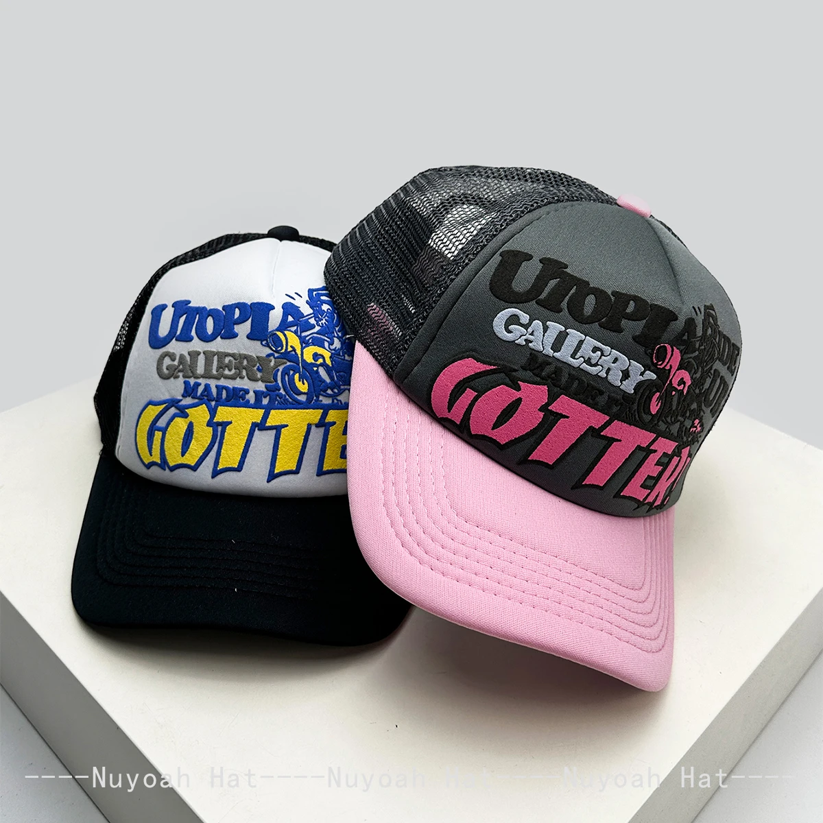 American Street Letters Baseball Hats Breathable Mesh Color Block New Men Women Sunshade Personal Versatile Trucker Caps Fashion