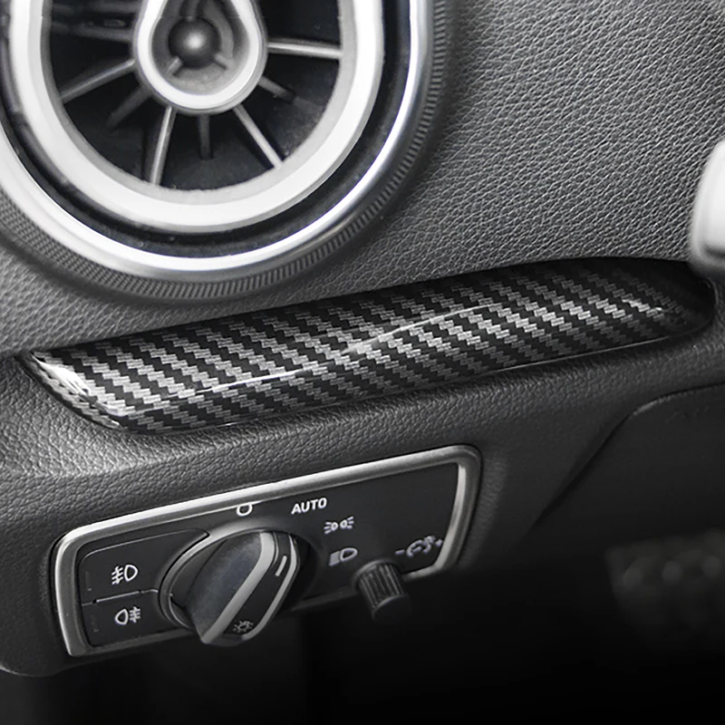الكربون الملمس لوحة القيادة زخارف اللوحات شرائط الكسوة لأودي A3 8 فولت 2013-2020 باب السيارة غطاء الزخرفية الملحقات الداخلية #3