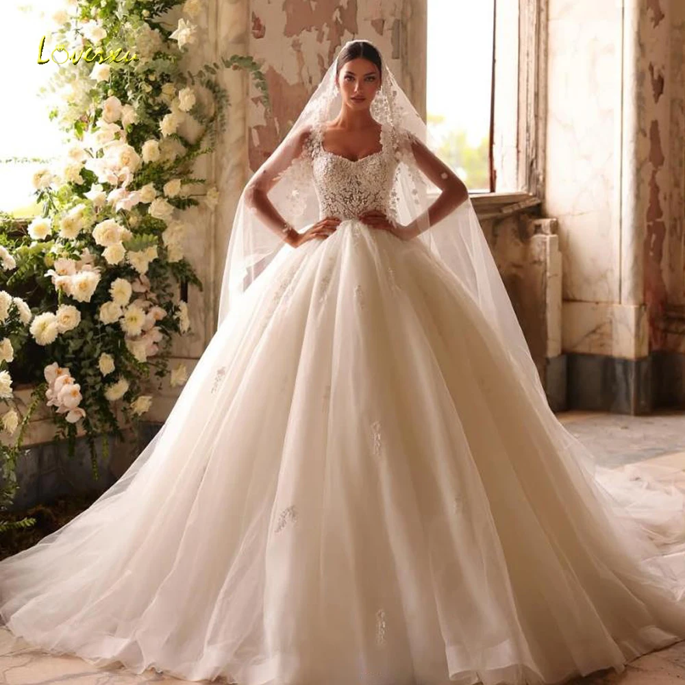 

Свадебное платье Loverxu А-силуэта, нежное, с вырезом «сердечко», без рукавов, с кружевной вышивкой, винтажное, на заказ