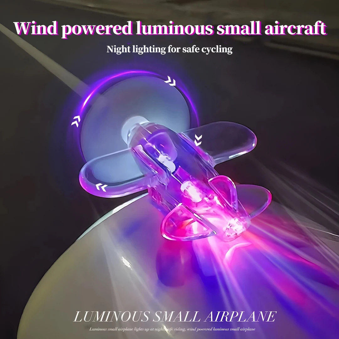 Wind powered luminous small aircraft, wind powered LED bright lights, car decorations, electric bikes, motorcycles