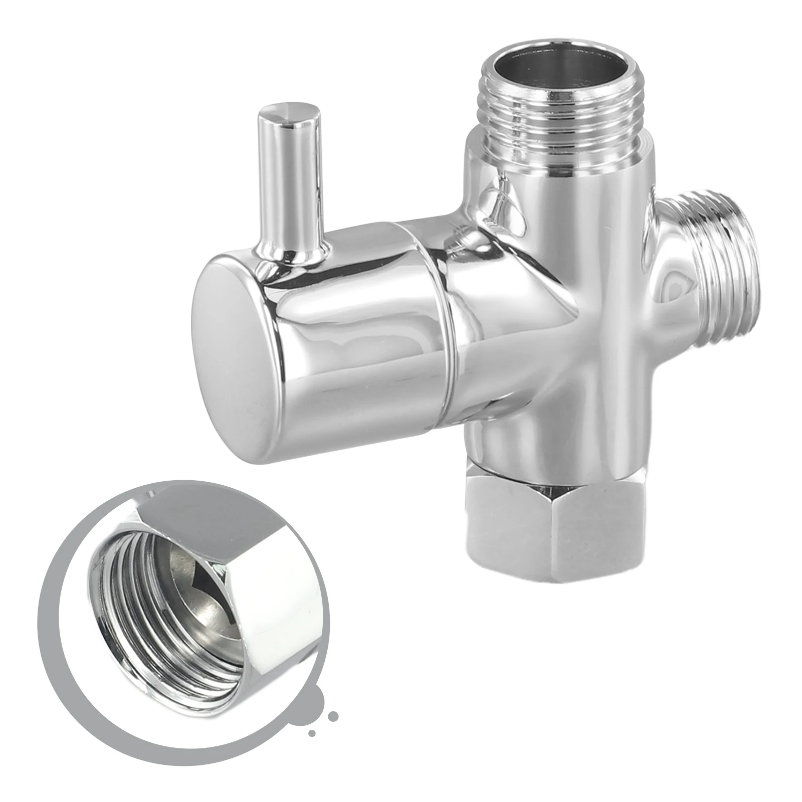 Accessory Equipment Supply Diverter Valve Replacement Rotating joint Shower Head T-Adapter Chrome Plated Brass