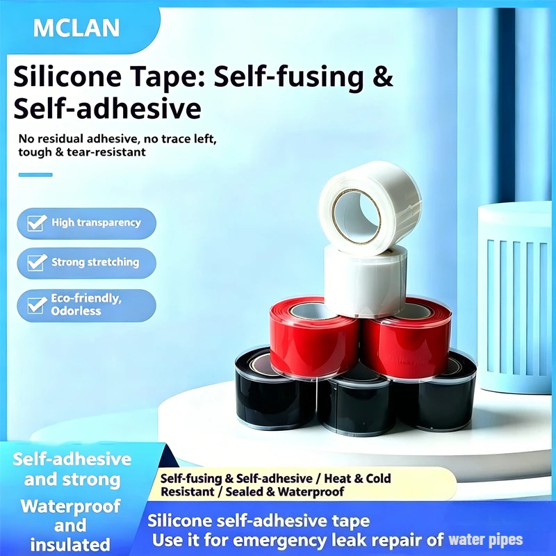 Multipurpose Waterproof Self Fusing Silicone Tape, for Pipe/Hose/Roof/ Auto/Marine Leak Repair, High Temp Resistant, Strong Seal