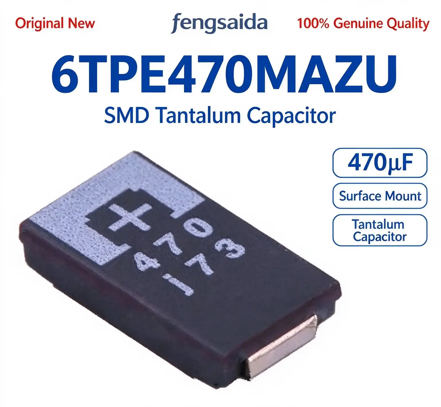 10-100개/LOT 신제품 6TPE470MAZU 6.3V470UF 6.3V 470UF 477 470UF 6V D7343 D 탄탈륨 커패시터 재고 있음 100% 품질 보장