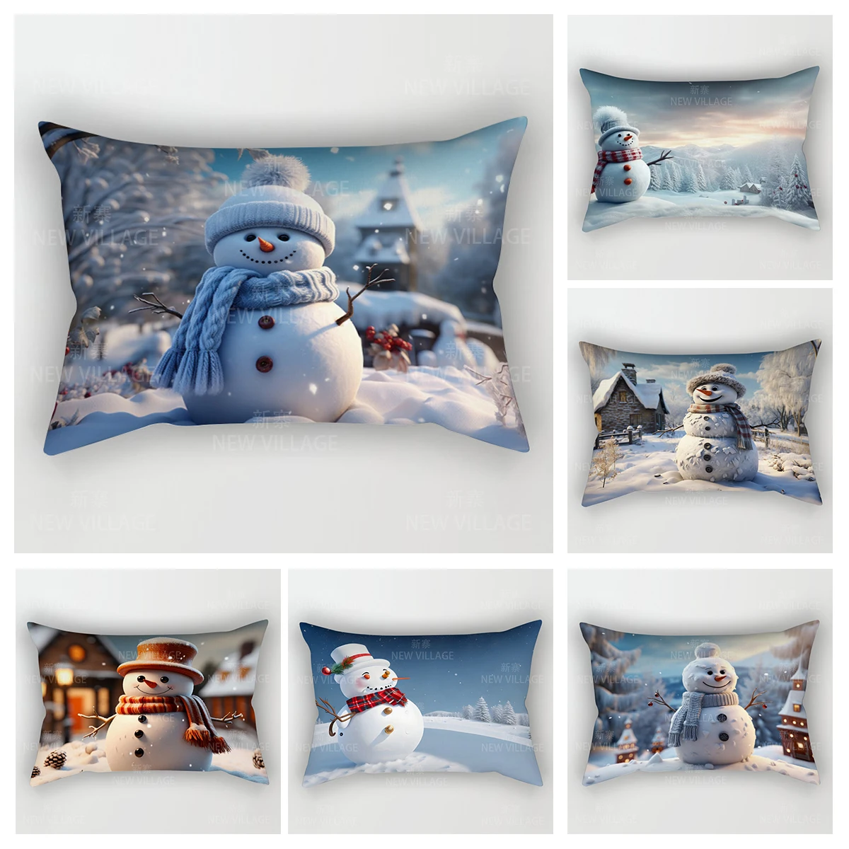 Decorative Cushion Home Living Room Decor Throw Pillow Cover 48*74 30x50cm 40x60cm 50x70cm bedroom bed Merry Christmas winter