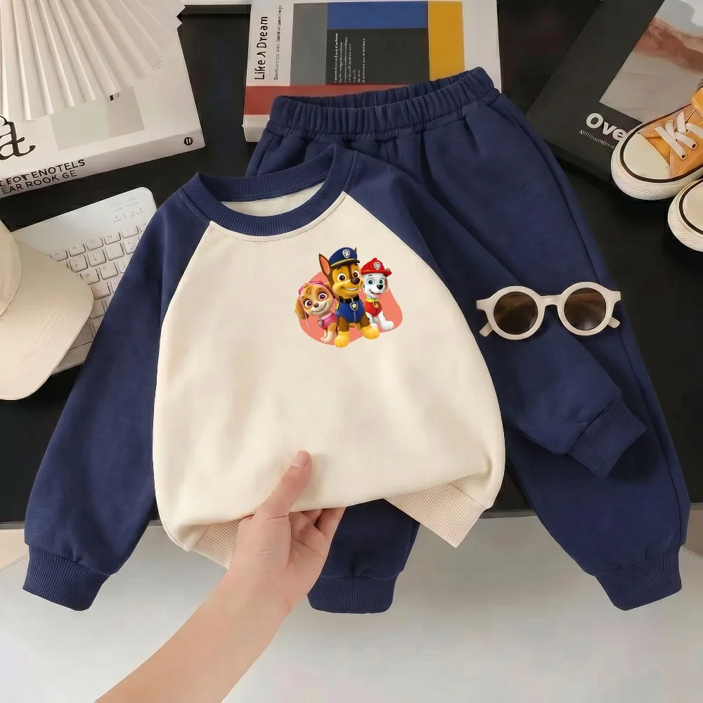 Autumn Boys and Girls Casual Sweatshirt + Long Pants 2piece Sets Kids Fashion Sweatsuit Long Sleeve Clothes Set Child Tracksuit