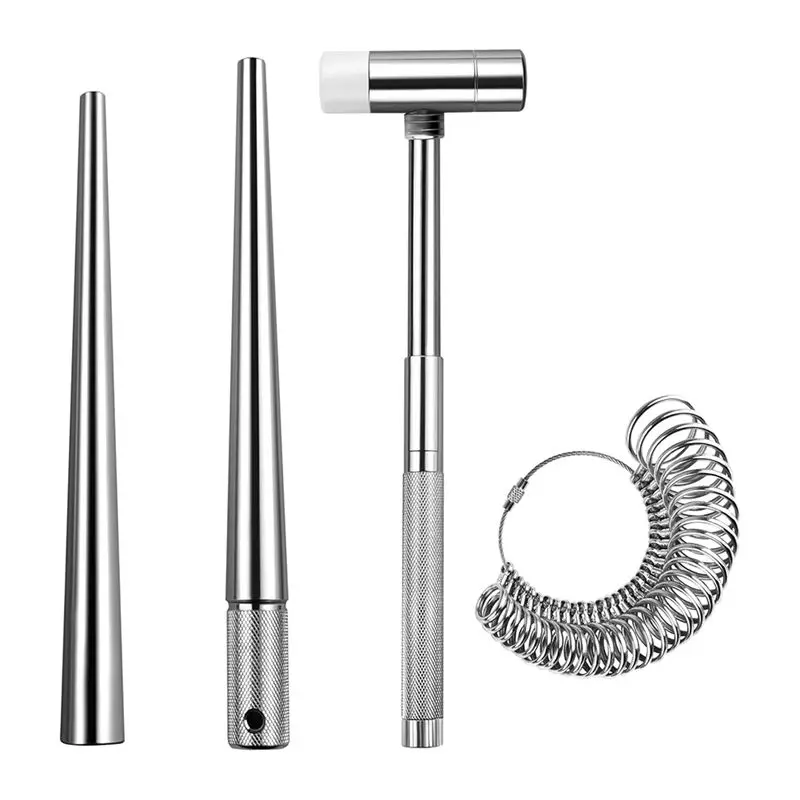 

AF89-4-Piece Jewelry Ring Size Measuring Tool Set, Ring Size Measuring Kit, Metal Ring Measuring Kit, Jewelry Making Kit