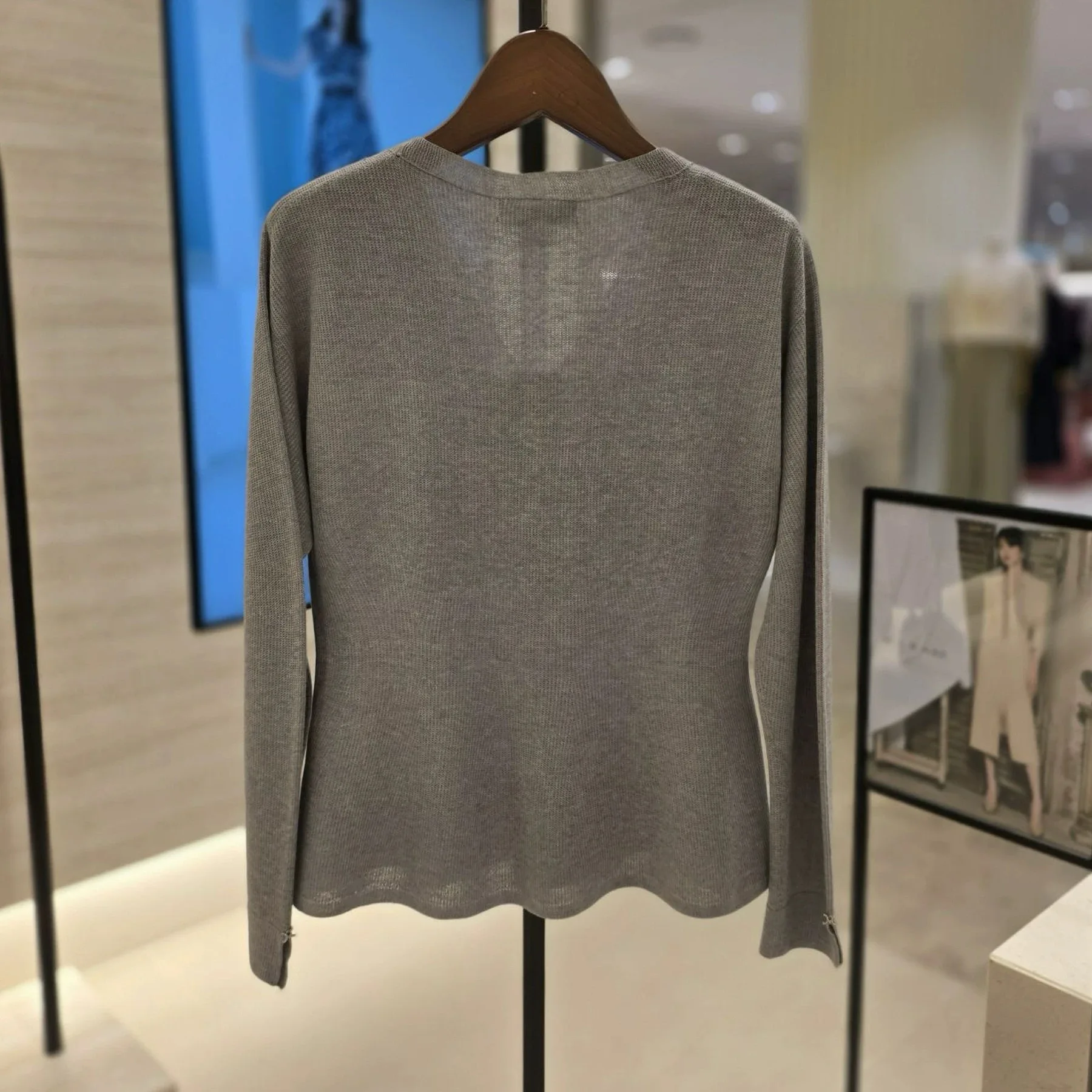 

Вязаный открытый кардиган с лимонным сыром и V-образным вырезом для похудения, два цвета, модный осенний свободный крой, длинный S...