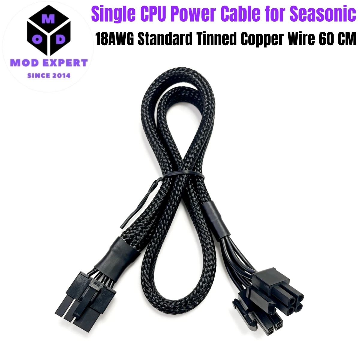 CPU Power Cable 4+4 Sleeved Net for Seasonic PRIME 1300W, 1000W, 850W, 750W, 650W, 550W Titanium/Platinum/Gold/SnowSilent Powers