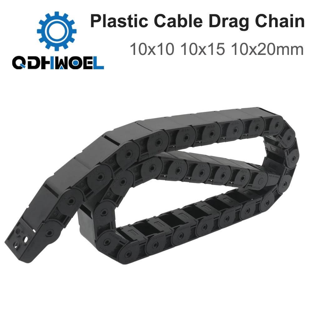 1M Plastic Cable Drag Chain 10x10 10x15 10x20mm Non-Opening Towline for CNC Laser Machine