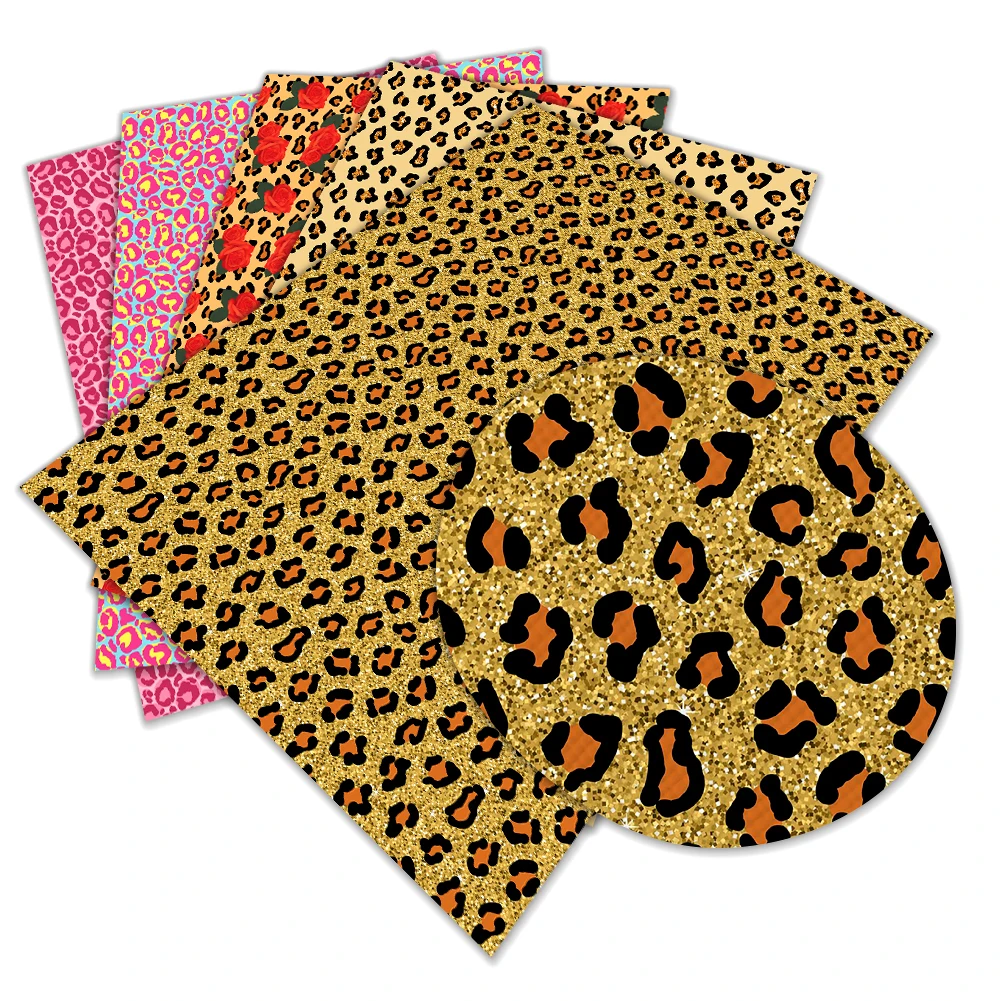 30x22cm Leopard Print Sexy Animal Print Artificial Faux Leather DIY Earring Hair Bow Bag Wallet Crafts Faux Leather