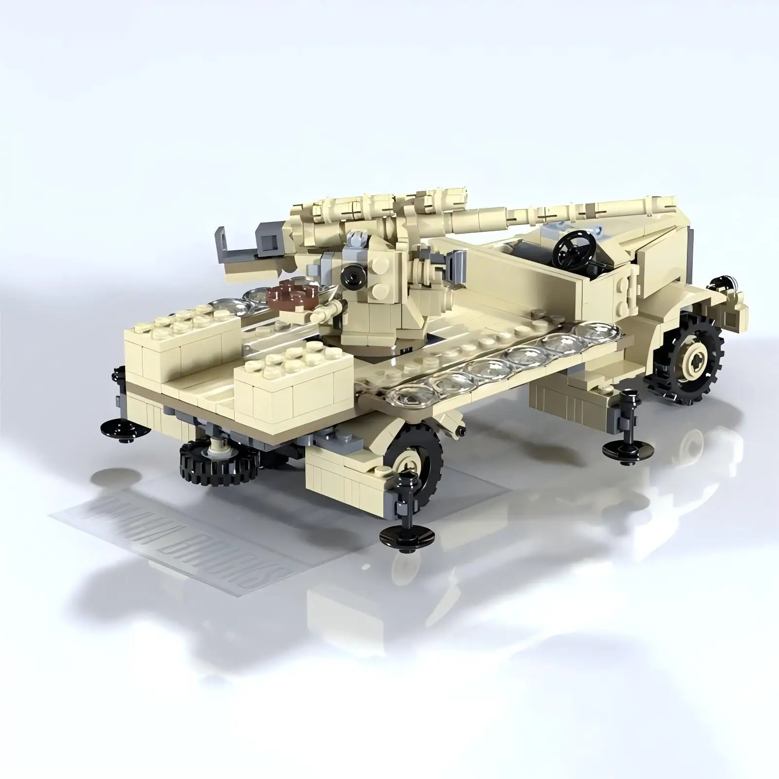 MOC Italien F-634n Militär-Schwerlastwagen Flugabwehr-Automatische Artillerie Gepanzertes Fahrzeug Baustein-Modell DIY Kinderspielzeug Geschenk – Detail 2
