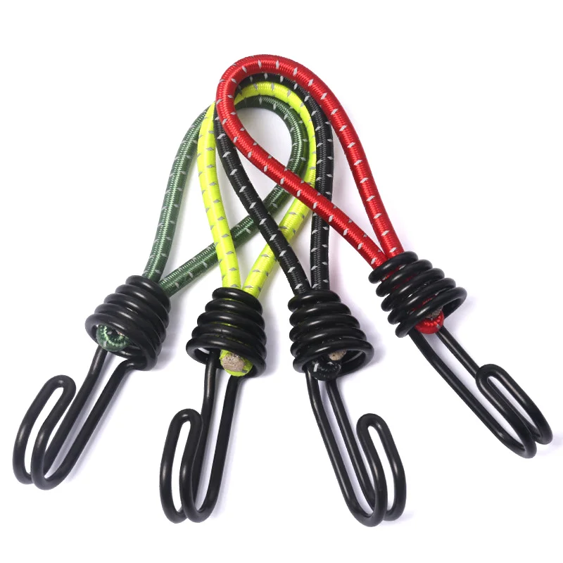 10pcs Tent Elastic Rope Cord Hooks Versatile Outdoor Camping Canopy Tarp Tent Fixing Cord String Carabiner Hooks Accessories